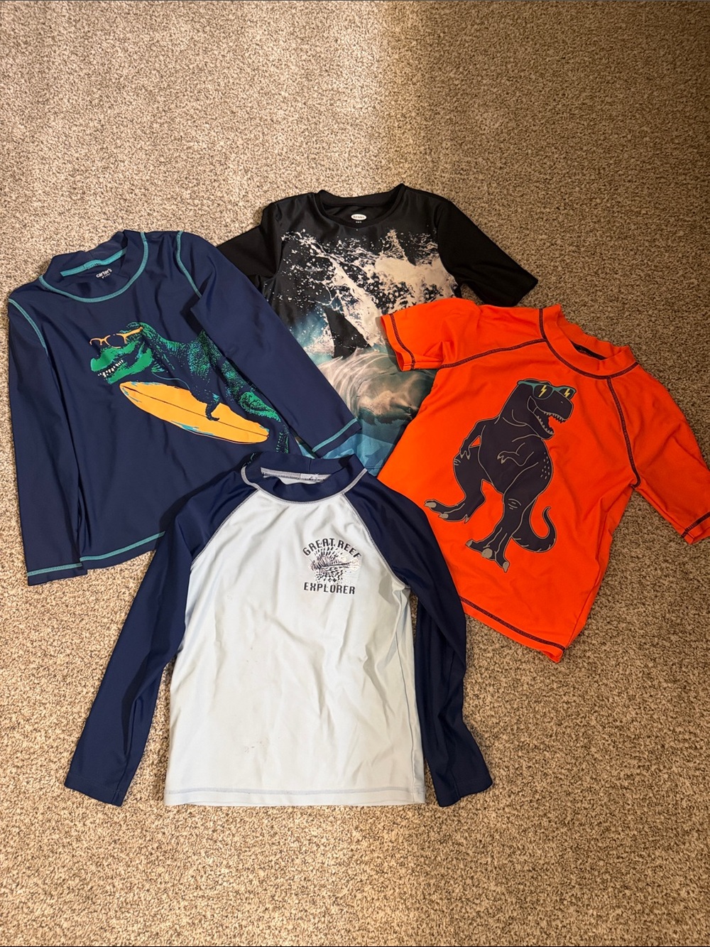 Bundle of 4 boys swim shirts